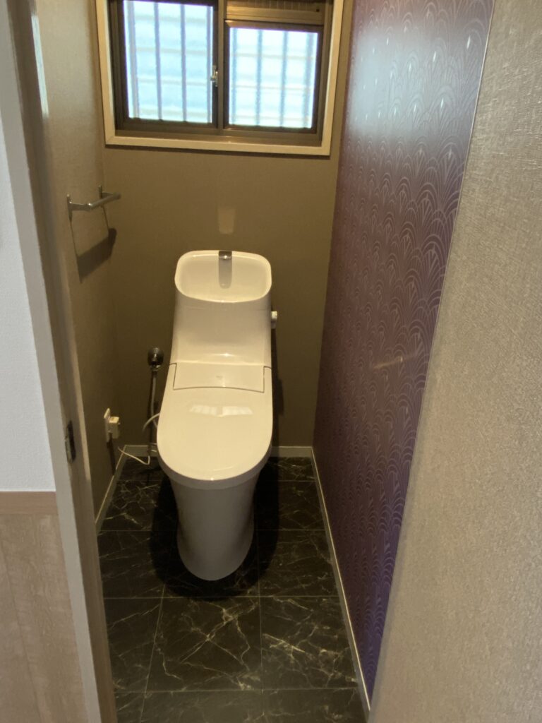 after　まるで高級旅館にいるかのような落ち着いた和モダンな印象のトイレ空間。